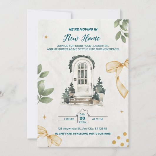 We're Moving In! Housewarming Party Invitation Kaart (Voorkant)