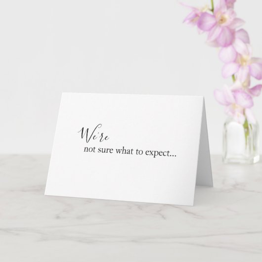 We're Not Sure What To Expect Baby Announcement Kaart (Orchidee)
