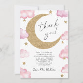 We're Over The Moon Boho Celestial Baby Shower Bedankkaart (Voorkant)
