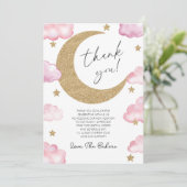 We're Over The Moon Boho Celestial Baby Shower Bedankkaart (Staand voorkant)