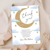 We're Over The Moon Boho Celestial Baby Shower Bedankkaart