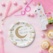 We're Over The Moon Boho Celestial Baby Shower Papieren Bordje (Feest)