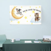 We're Over the Moon, Cow, Moon, Cat Baby Shower Spandoek (Beurs)