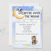 We're Over the Moon, nursery rhyme baby shower Kaart (Voorkant)