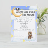 We're Over the Moon, nursery rhyme baby shower Kaart (Staand voorkant)