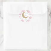 We're Over The Moon Pink Celestial Baby Shower Ronde Sticker (Tas)