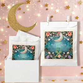 We're Over the Moon Pink Floral Girl Baby shower Bedankzakje