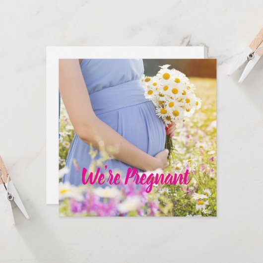 We're Pregnant Invitation Card (Voorkant / Achterkant in situ)