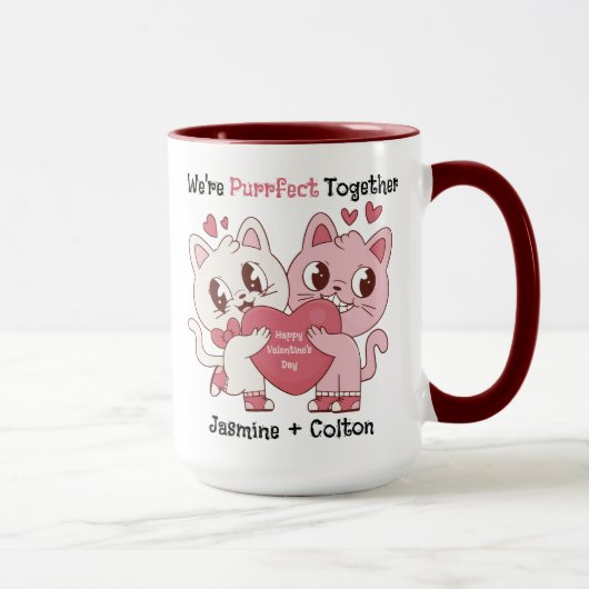 We're Purrfect Together Cute Valentine's Day Mug Mok (Rechts)