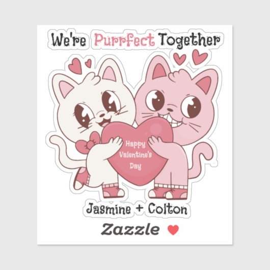 We're Purrfect Together Sticker (Vel)