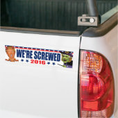 We're Screwed - Anti-Trump Duivel Hillary Witch Bumpersticker (Op Truck)