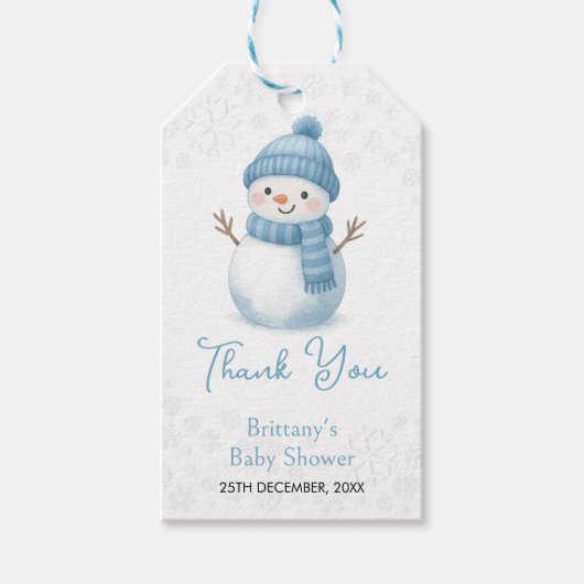 We're Snow Excited Snowmen Boy Baby Shower Cadeaulabel (Voorkant)