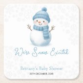 We're Snow Excited Snowmen Boy Baby Shower Kartonnen Onderzetters (Voorkant)
