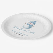 We're Snow Excited Snowmen Boy Baby Shower Papieren Bordje (Gekanteld)
