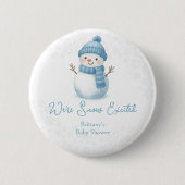 We're Snow Excited Snowmen Boy Baby Shower Ronde Button 5,7 Cm (Voorkant)