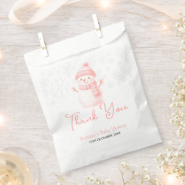 We're Snow Excited Snowmen Girl Baby Shower Bedankzakje