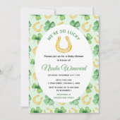 We're So Lucky Horseshoe St Patrick's Baby Shower Kaart (Voorkant)