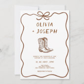 We're tying the knot Western Ranch Photo Wedding Kaart (Voorkant)