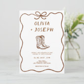 We're tying the knot Western Ranch Photo Wedding Kaart (Staand voorkant)