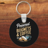 Wered By Beignets And Coffee Funny New Orleans Quo Sleutelhanger (Voorkant)