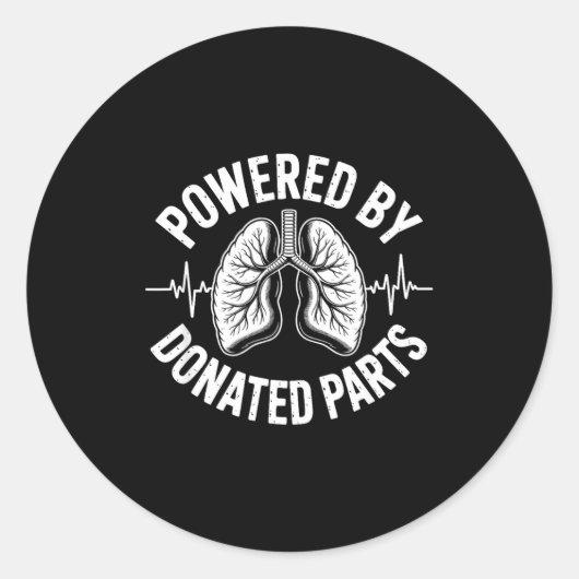 Wered By Donated Parts Lung Transplant  Ronde Sticker (Voorkant)