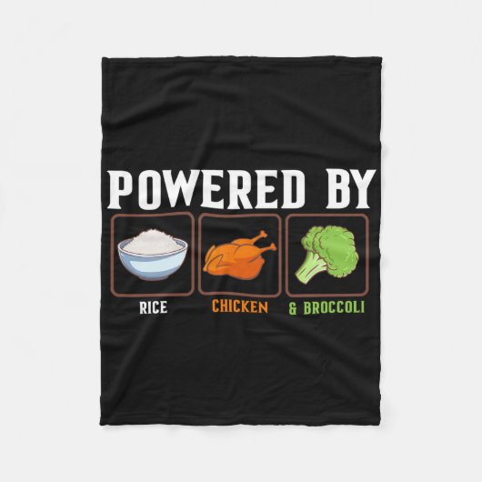 Wered By Rice Chicken And Broccoli Funny New Year  Fleece Deken (Voorkant)