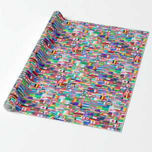 Werekvlag-collage Cadeaupapier
