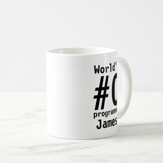 Wereld #0 Programmeur - Gepersonaliseerde Cup Koffiemok (Voorkant rechts)
