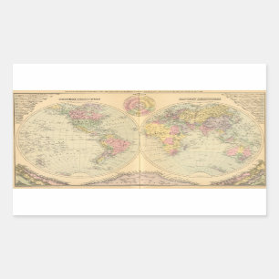 Wereld 10 rechthoekige sticker