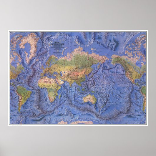 " Wereld: 1981 De OCEAN-Floor MAP ... Poster (Voorkant)