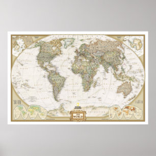 " Wereld: 2007/vandaag - Executive Wall MAP ... Poster