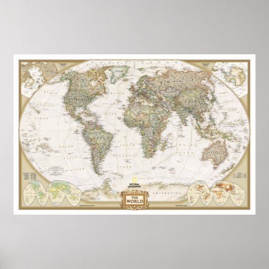 " Wereld: 2007/vandaag - Executive Wall MAP ... Poster (Voorkant)