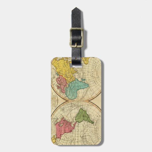 Wereld. 3 bagagelabel (Voorkant verticaal)