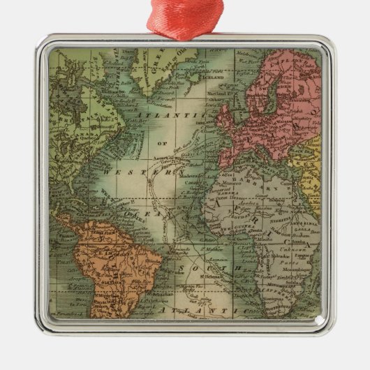 Wereld 4 metalen ornament (Voorkant)