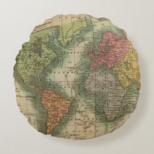 Wereld 4 rond kussen (Voorkant)