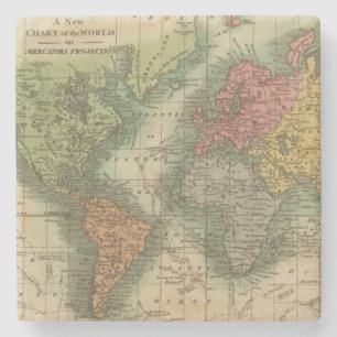 Wereld 4 stenen onderzetter