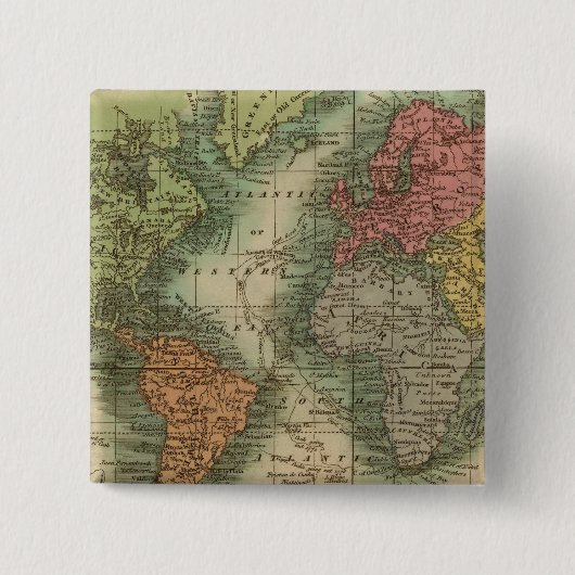 Wereld 4 vierkante button 5,1 cm (Voorkant)