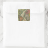 Wereld 4 vierkante sticker (Tas)