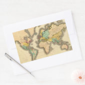 Wereld 6 rechthoekige sticker (Envelop)