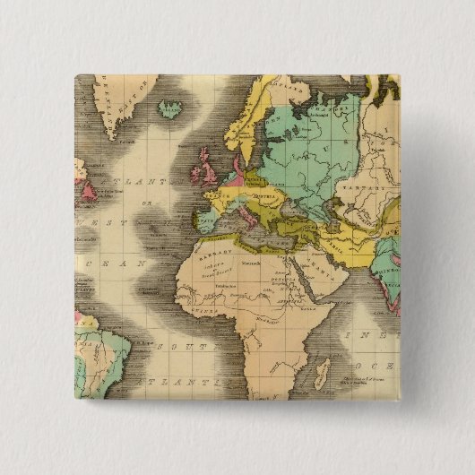 Wereld 6 vierkante button 5,1 cm (Voorkant)