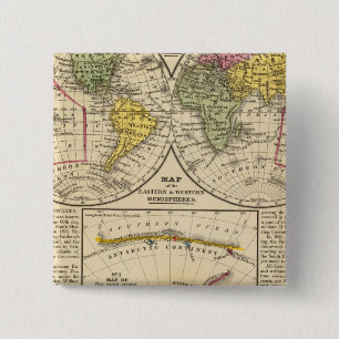 Wereld 7 vierkante button 5,1 cm