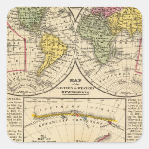 Wereld 7 vierkante sticker