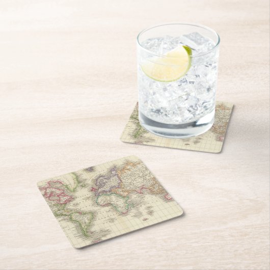 Wereld 9 kartonnen onderzetters (Insitu)