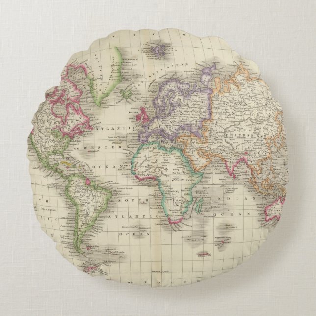 Wereld 9 rond kussen (Voorkant)