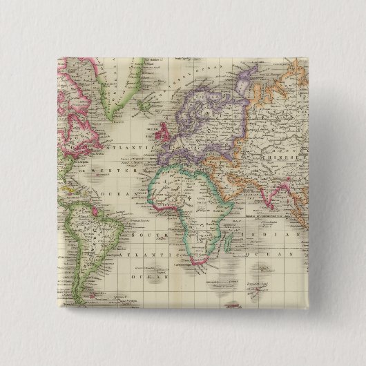 Wereld 9 vierkante button 5,1 cm (Voorkant)