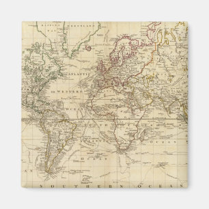 Wereld aan Mercator's projectie Magneet