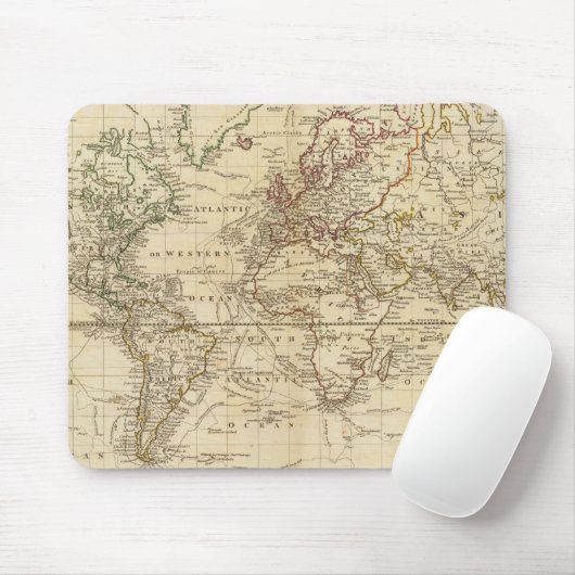 Wereld aan Mercator's projectie Muismat (Met muis)