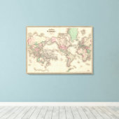 Wereld aan Mercator's Projection Canvas Afdruk (Insitu (Houten vloer))