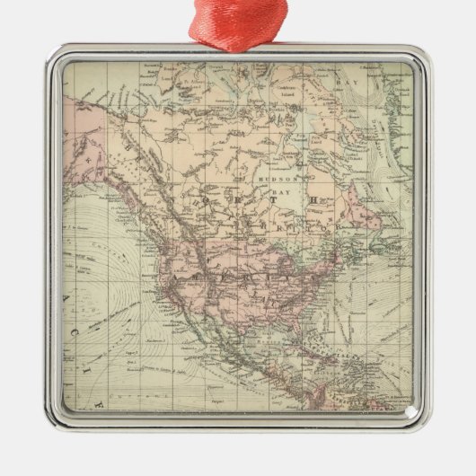 Wereld aan Mercator's Projection Metalen Ornament (Voorkant)