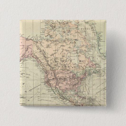 Wereld aan Mercator's Projection Vierkante Button 5,1 Cm (Voorkant)